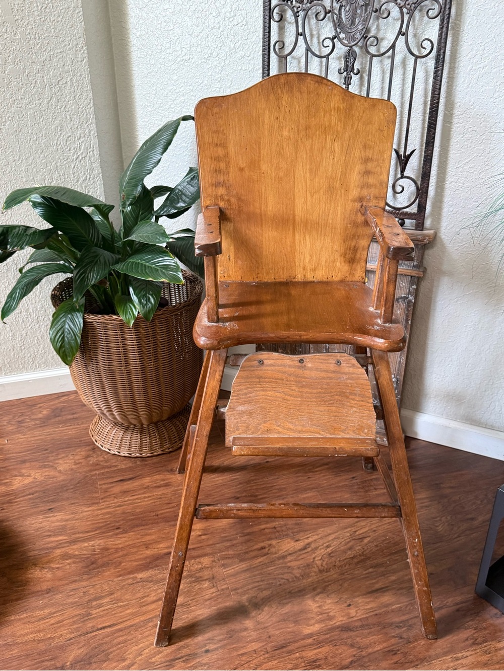 Antique Vintage Wooden High Chair